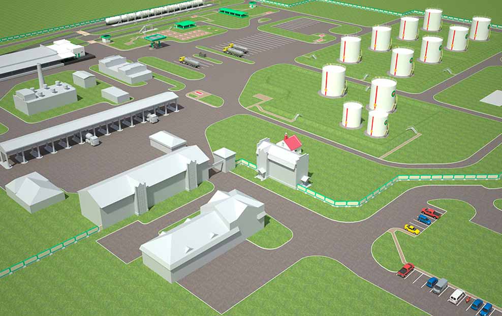 Reconstruction of the Gomel oil depot in the town of Yantarny, Gomel district